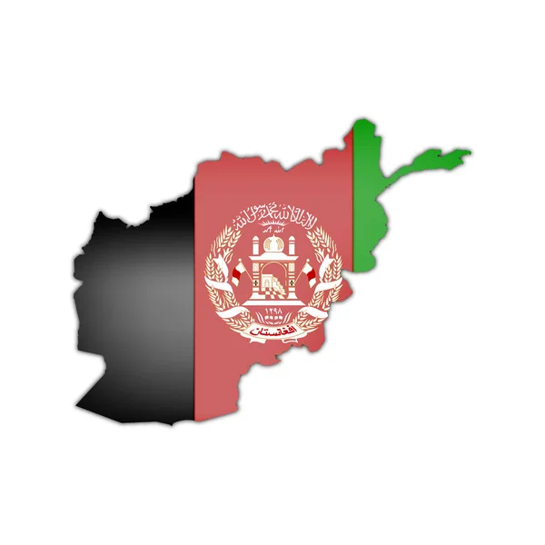 Afganistan Haritası Bayrağı — Stok fotoğraf