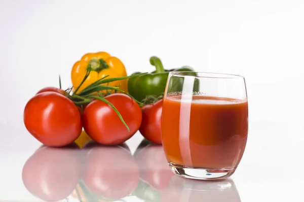 Vegetable Juice Glass Colorful Vegetables — Stock Photo, Image