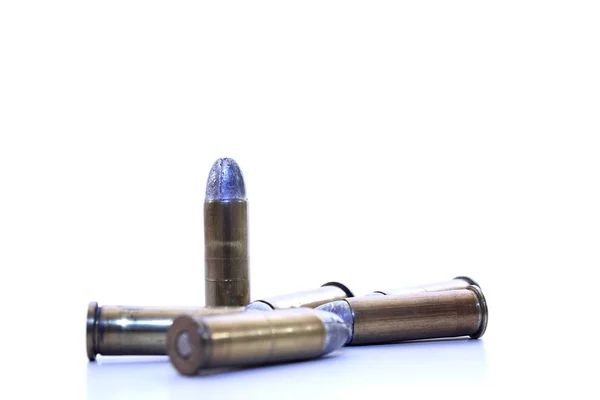 Kulor Och Ammunition Isolerad Vit Bakgrund — Stockfoto