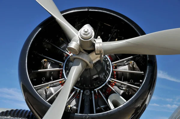 Alter Propellermotor Hubschrauber Einer Reihe — Stockfoto