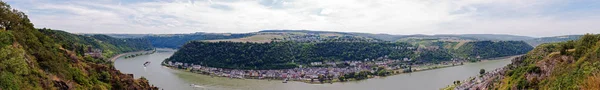 Panorama Loreley Burg Katz Maus Slott Burg Rheinfeld Och Loreley — Stockfoto