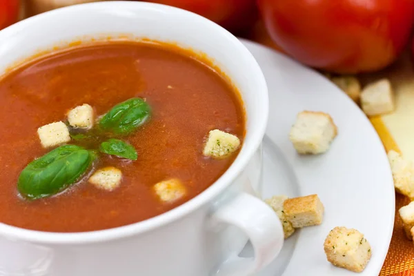 Leckere Hausgemachte Tomatensuppe — Stockfoto