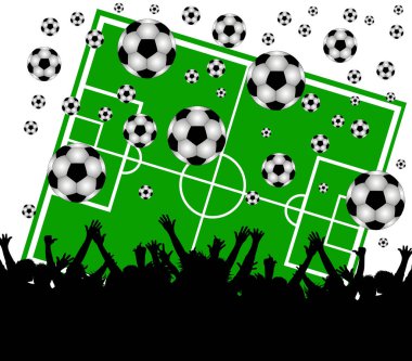 field with fans - white background clipart
