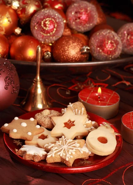 Γλυκά Χριστουγεννιάτικα Νόστιμα Μπισκότα — Φωτογραφία Αρχείου