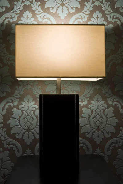 Noble Bedside Lamp Baroque Wallpaper — Stock Photo, Image