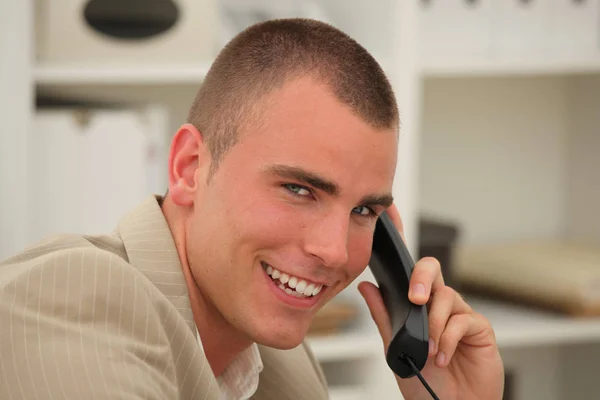 Sympathetic Businessman Phone — Stock Photo, Image