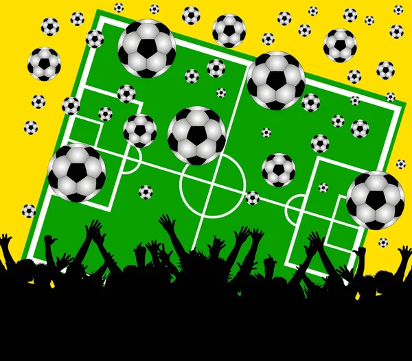 Spielfeld Fans Yellow Background — Stock Photo, Image