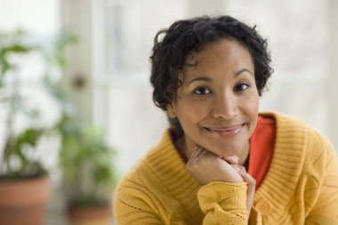 Portrait of a smiling beautiful African American young woman clipart