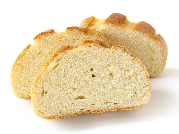 Trzy Kromki Chleba Białym Cieniem — Zdjęcie stockowe