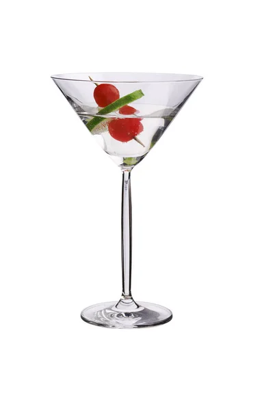 Isolierter Cocktail Mit Limette Und Kirsche Auf Weißem Hintergrund — Stockfoto