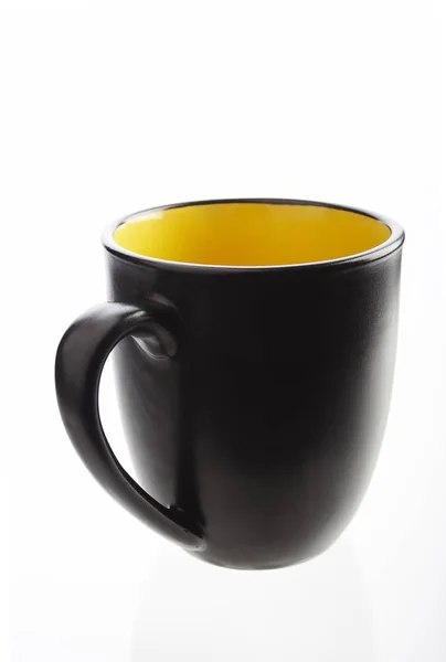 Изолированный Черный Кофе Чашки Белом Фоне Отражением — стоковое фото