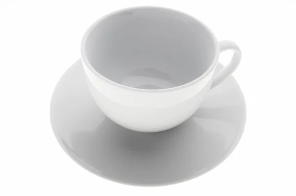Vereinzelte Weiße Kaffeetasse Auf Weißem Hintergrund — Stockfoto