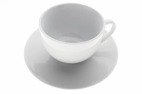 Tasse Café Blanche Isolée Sur Fond Blanc — Photo