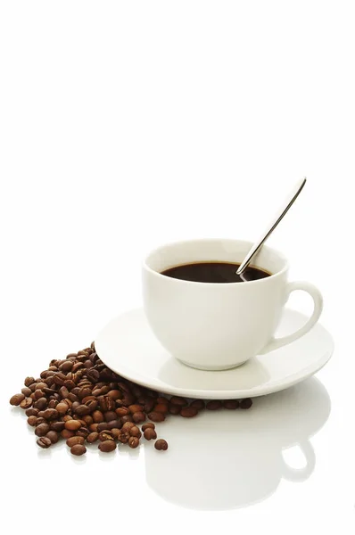 Kaffebönor Bakgrund Närbild — Stockfoto