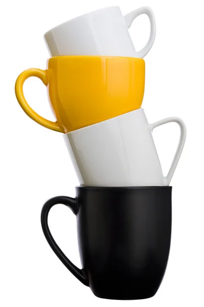 Ізольовані Нарізані Чашки Кави Білому Тлі — стокове фото