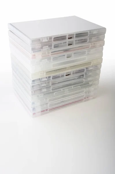 Упакованные Коробки Драгоценностей Dvd Белом Фоне Вырезкой Пути — стоковое фото