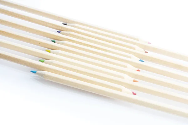 Line Colored Pencils Isolated White Background — Stock Photo, Image