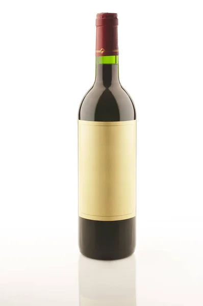 Bottiglia Vino Rosso Isolato — Foto Stock