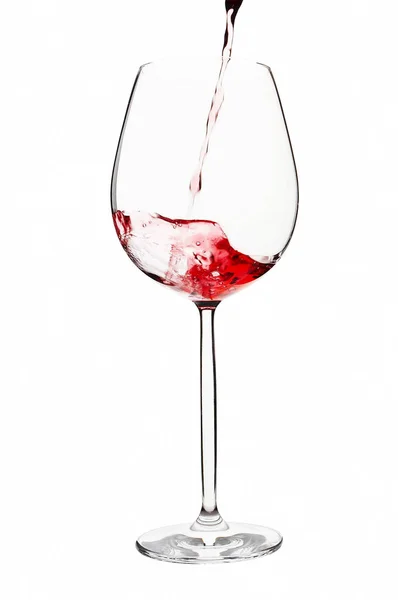 Pouring Wine Glass White Background Clipping Path Included — Stock Photo, Image