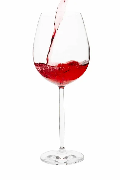 Выливать Красное Вино Бокал Вырезать Дорожку Включены — стоковое фото