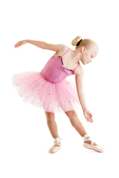 Junge Ballerina Tänzerin Vor Weißem Hintergrund — Stockfoto