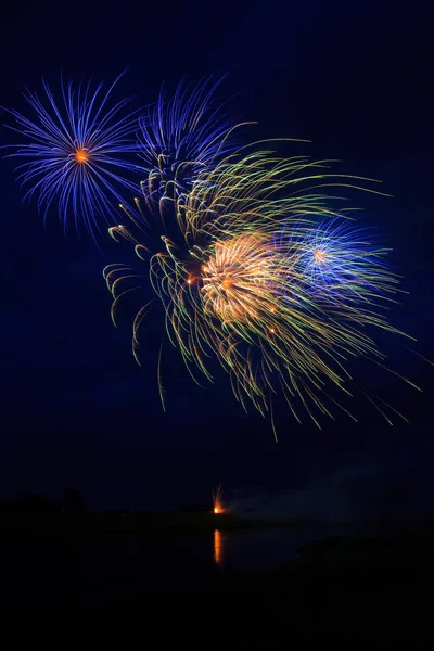 Feux Artifice Colorés Scintillants Dans Ciel — Photo