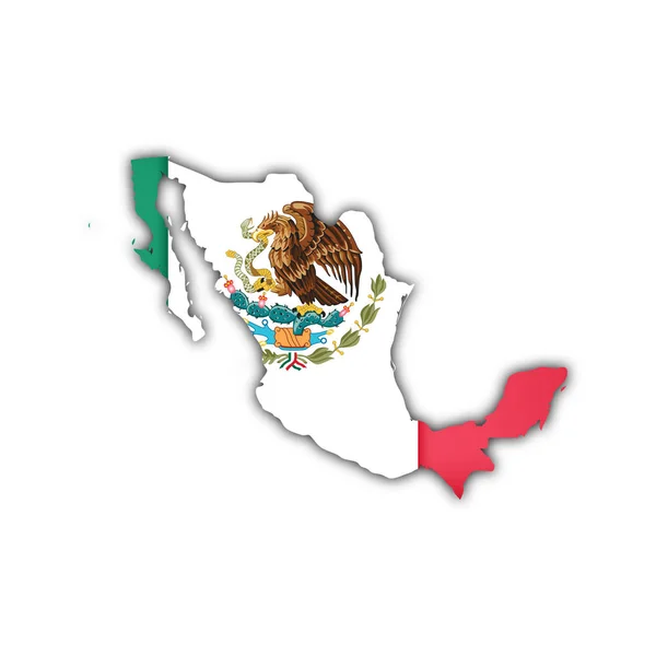 Mapa Bandera México —  Fotos de Stock