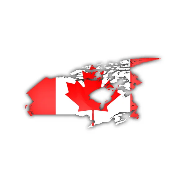 Mapa Bandeira Canadá — Fotografia de Stock