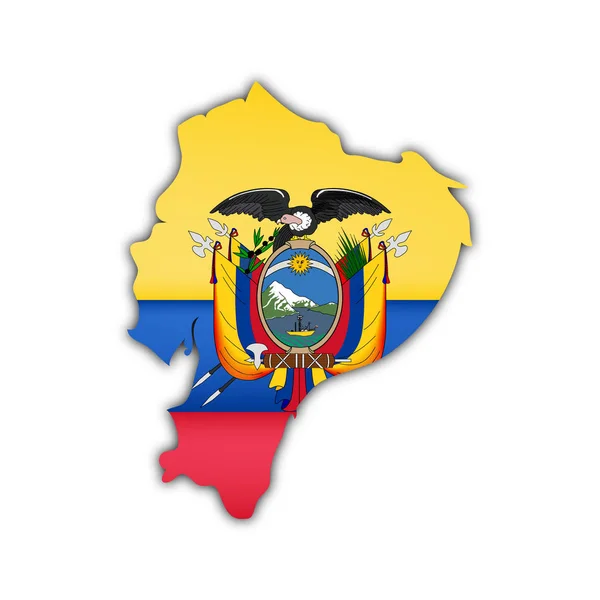 Mapa Bandeira Ecuador — Fotografia de Stock