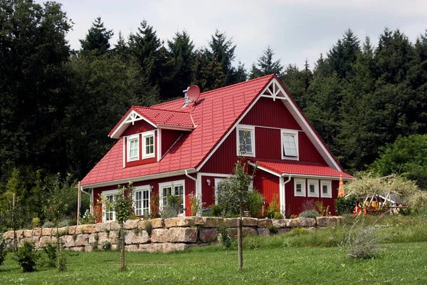 Casa Madera Bosque — Foto de Stock