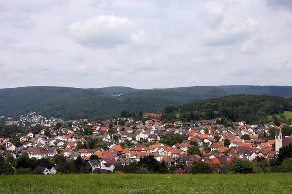 Blick Auf Dorf Den Bergen — Stockfoto