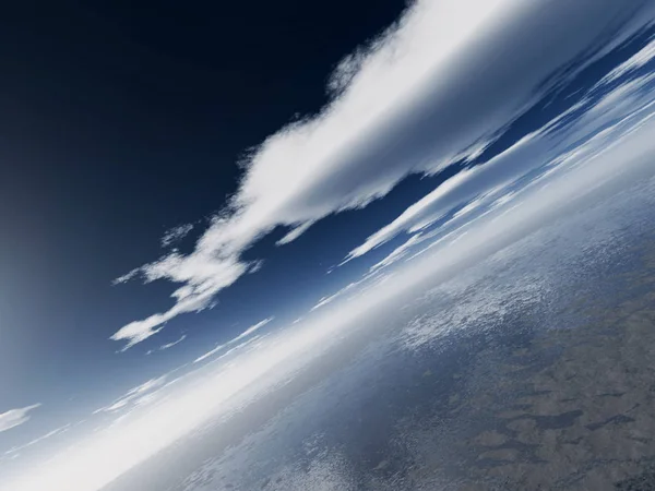 Синее Небо Облаками Солнцем — стоковое фото