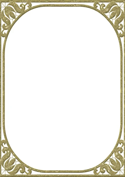 Quadro Ornamentado Branco Fundo Preto — Fotografia de Stock