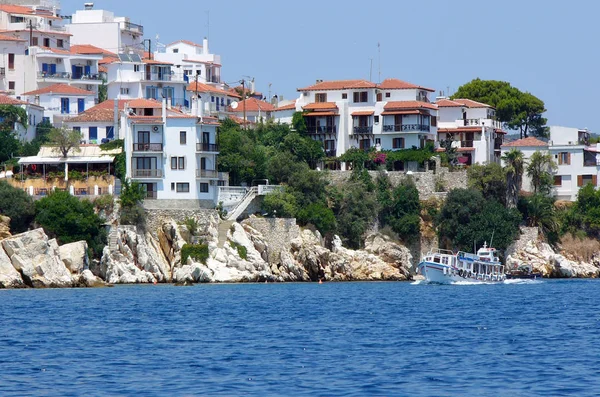 Прогулочная Лодка Skiathos Город — стоковое фото