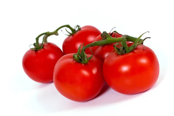 Pomodori Freschi Isolati Fondo Bianco — Foto Stock