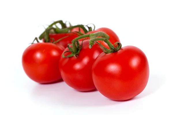 Pomodori Freschi Isolati Fondo Bianco — Foto Stock