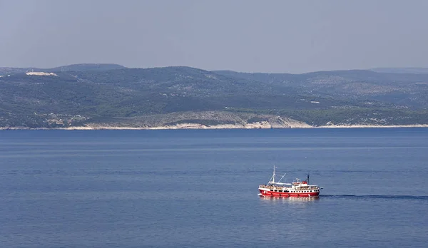 Humeur Matinale Mer Avec Bateau — Photo