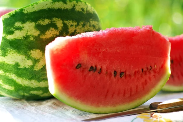 Watermelon Fruits Knife — Stock Photo, Image