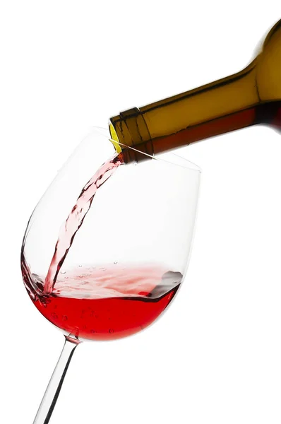 Pouring Red Wine Glass Clipping Path Included Stock Photo