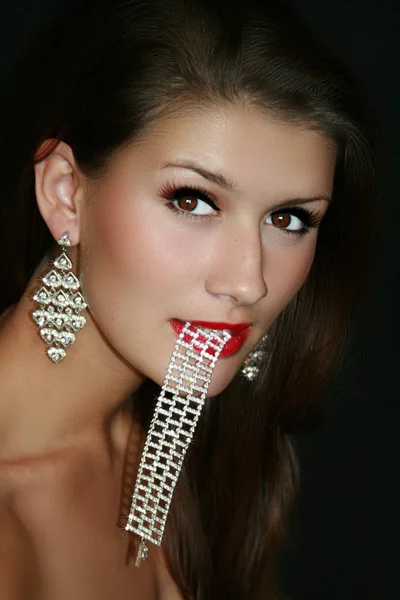 Beautiful Young Woman Lollipop Stock Image