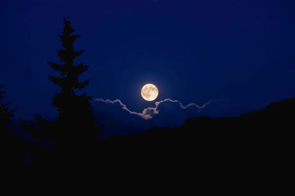 Cielo Con Luna Luz Lunar — Foto de Stock