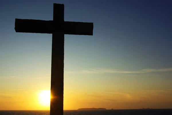 Cross Christ Sunset — 图库照片