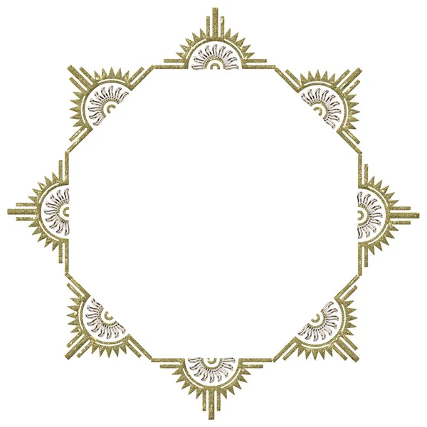 Vektorillustration Eines Runden Rahmens Mit Kreisförmigem Muster — Stockfoto