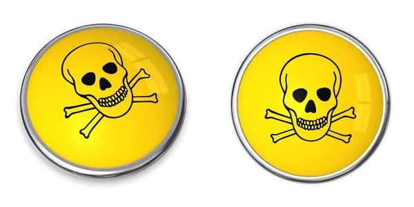 ボタン毒警告シンボル — ストック写真