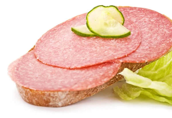 Food Concept Salami Meat Snack Time — Stock Photo, Image