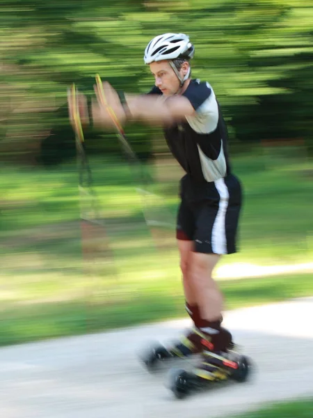 Cycliste Vélo Sur Une Piste — Photo