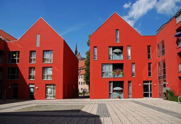 Rote Ziegelhäuser Der Stadt Amsterdam — Stockfoto