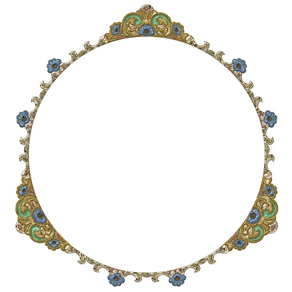Decoratief Frame Met Een Afbeelding Van Een Rond Ornament — Stockfoto