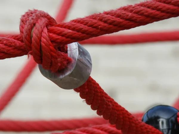 Rood Net Met Metalen Lus — Stockfoto