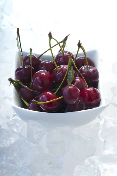 Frozen Cherry Ice Cubes — Stock Photo, Image